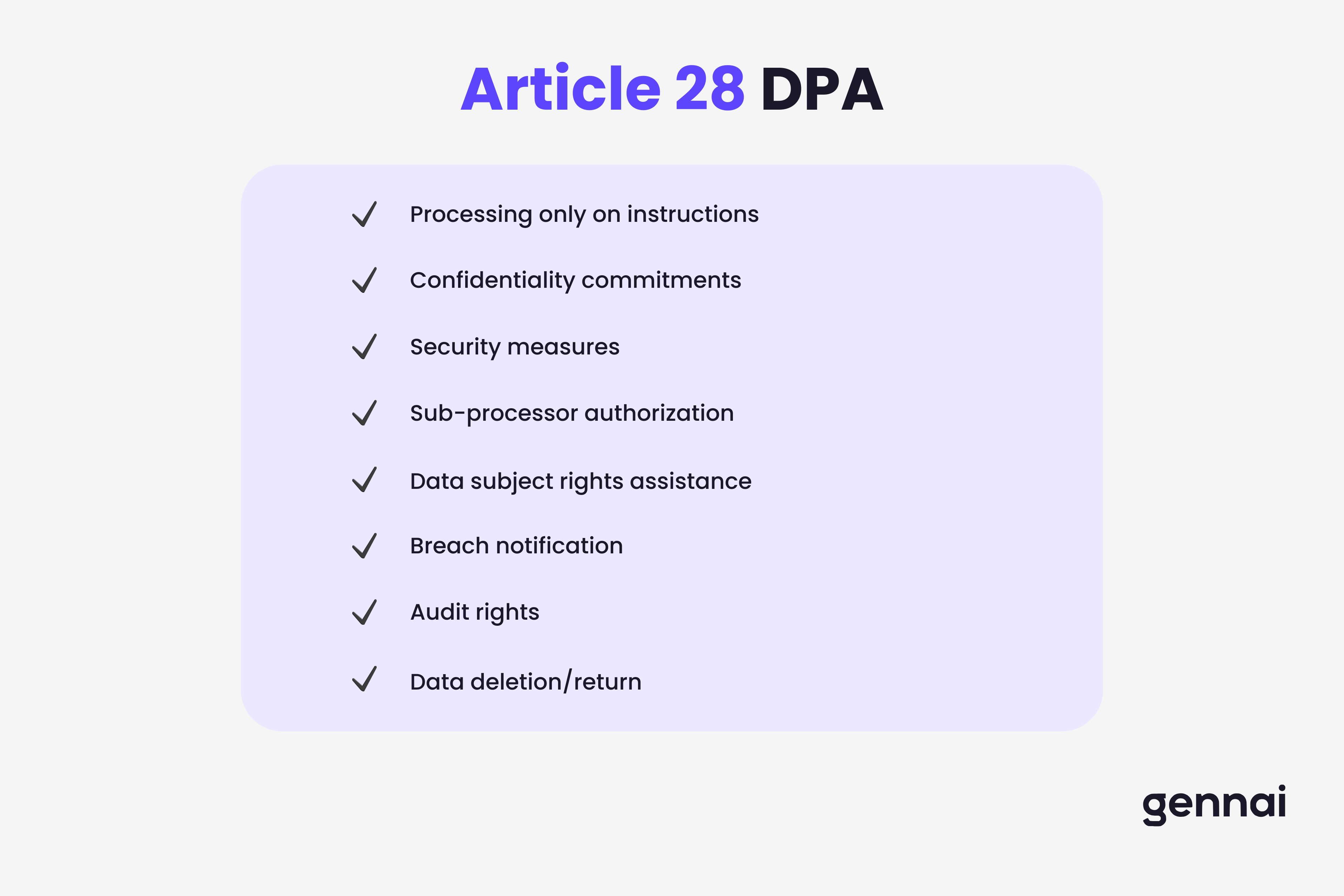 Article 28 Data Processing Agreement requirements for invoice processors